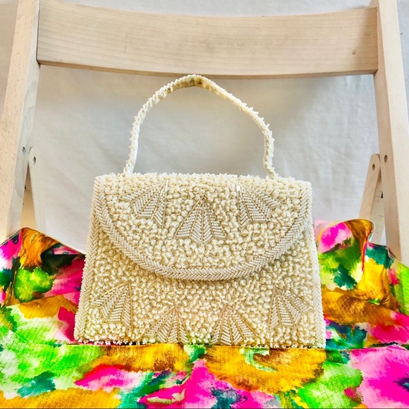 Vintage Beaded Purse with Coin Purse & Eyeglass Holder by Grande Mason Blanche - Picture 2 of 16